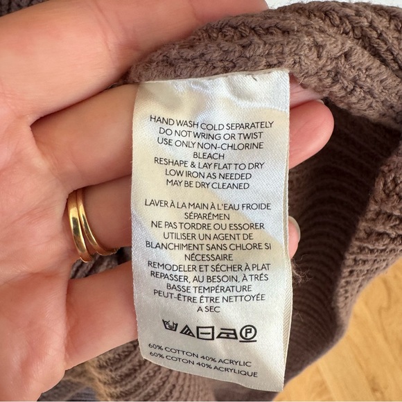 By Anthropologie Long-Sleeve Belted Cardigan Sweater Midi Dress Tan Knit XL - Picture 7 of 8